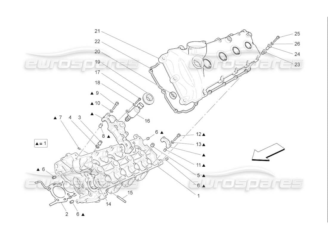 a part diagram from the maserati quattroporte m139 (2005-2013) parts catalogue