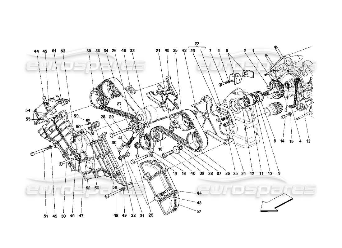a part diagram from the ferrari 348 (2.7 motronic) parts catalogue