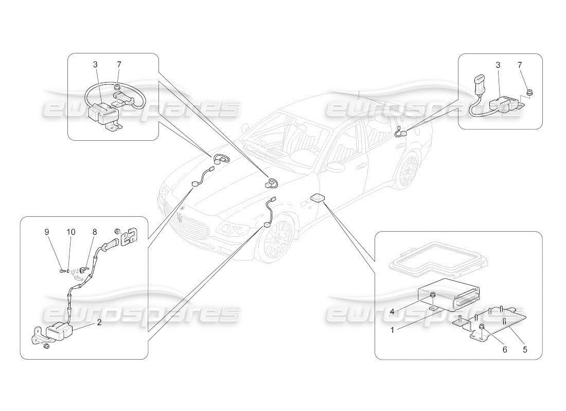a part diagram from the maserati qtp. (2011) 4.7 auto parts catalogue