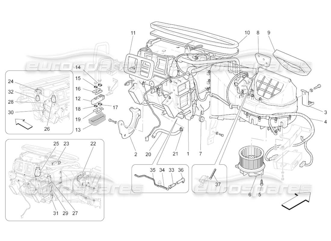 VIEW PARTS DIAGRAMS FROM THE MASERATI GRANCABRIO PARTS CATALOGUE a part diagram from the maserati grancabrio parts catalogue