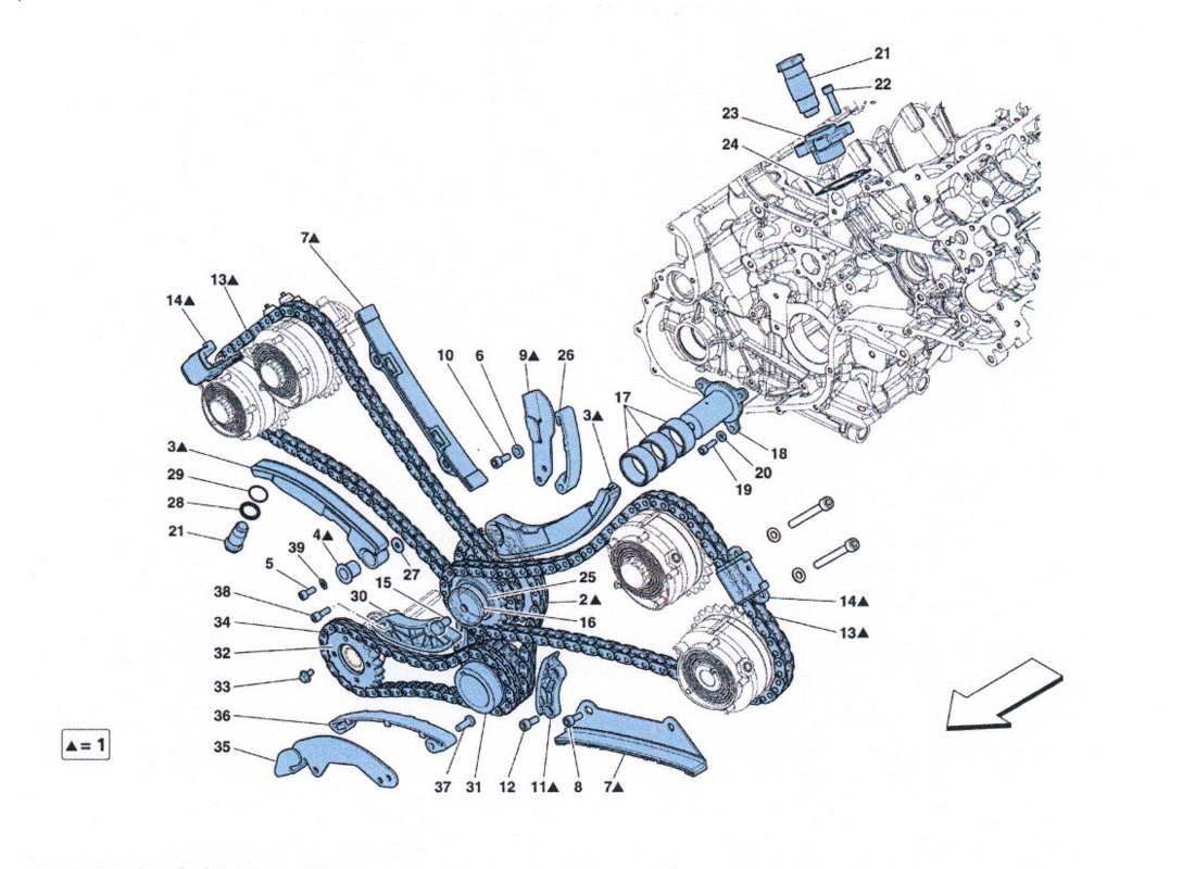 a part diagram from the ferrari 458 challenge parts catalogue