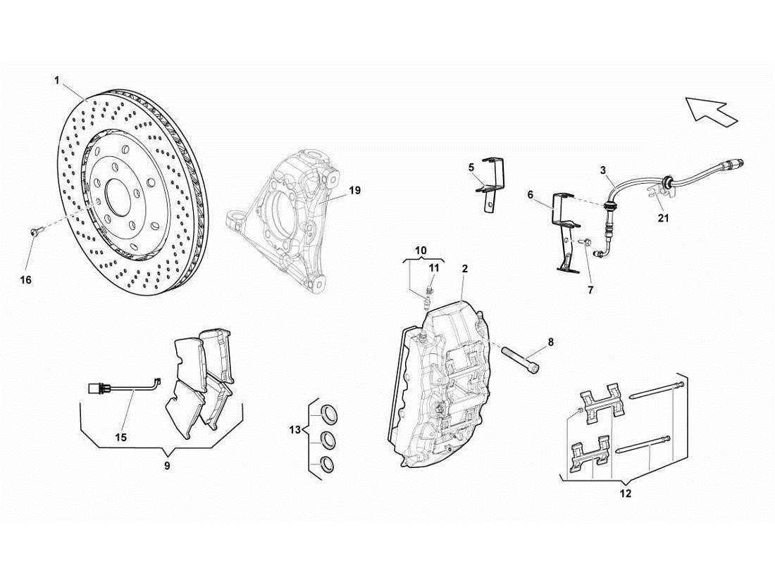 a part diagram from the lamborghini gallardo lp560-4s update parts catalogue
