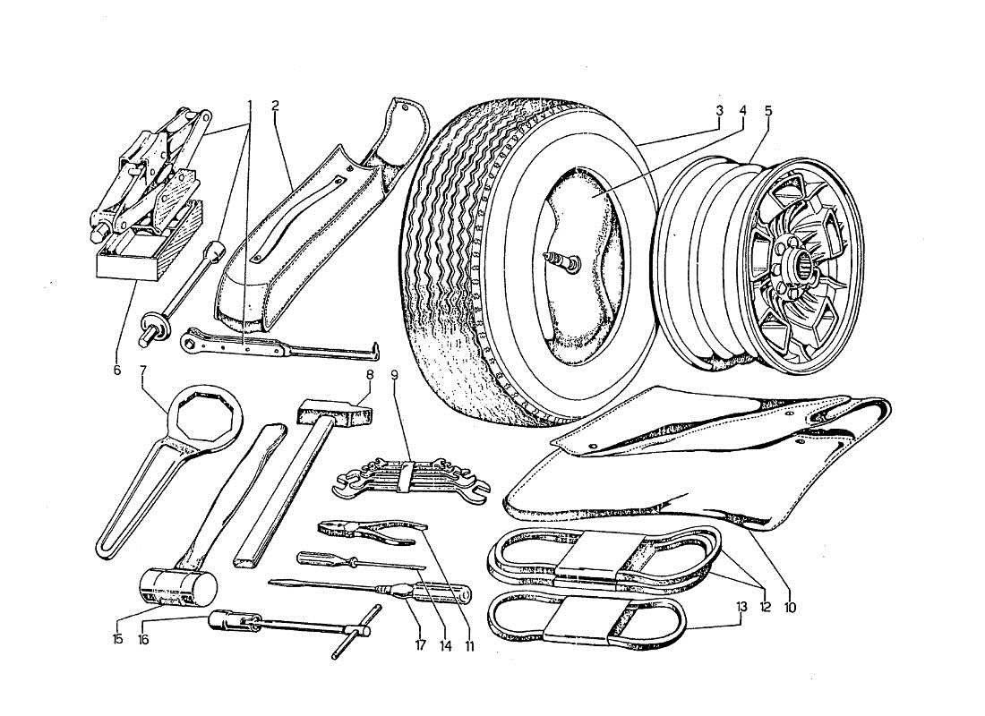 a part diagram from the lamborghini jarama parts catalogue