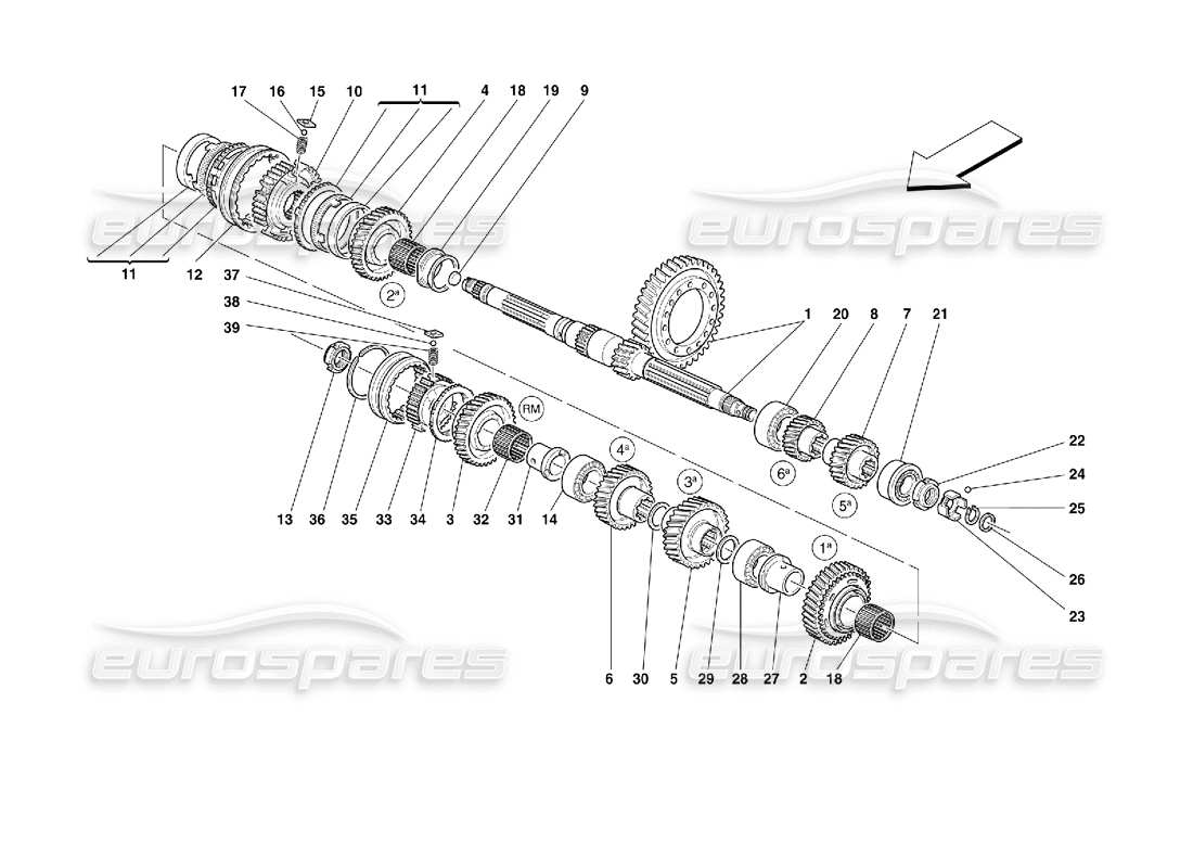 a part diagram from the ferrari 355 (2.7 motronic) parts catalogue