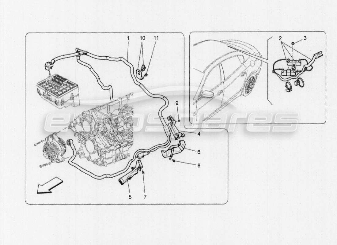 a part diagram from the maserati qtp. v8 3.8 530bhp auto 2015 parts catalogue