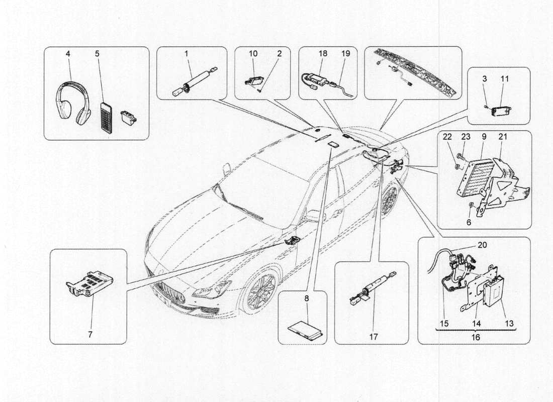a part diagram from the maserati qtp. v6 3.0 bt 410bhp 2015 parts catalogue