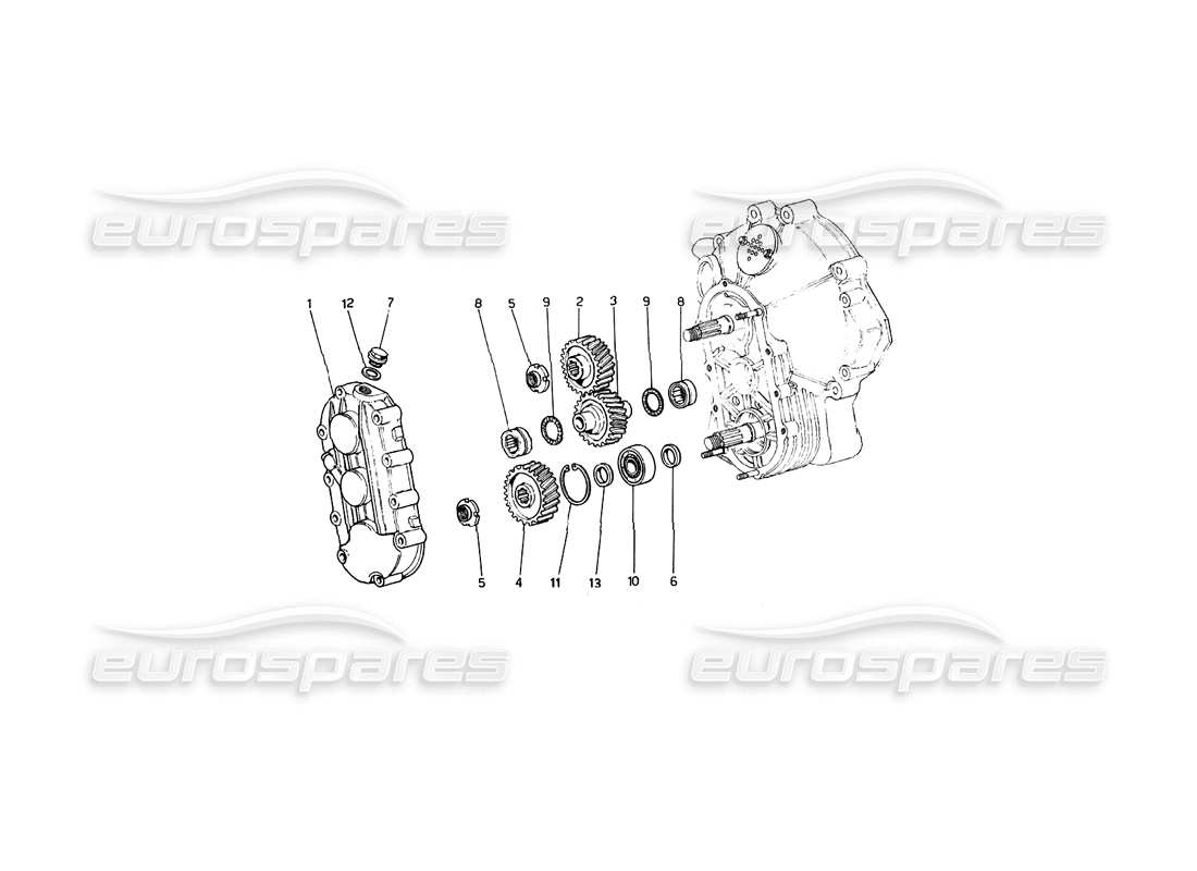 a part diagram from the ferrari 246 dino (1975) parts catalogue