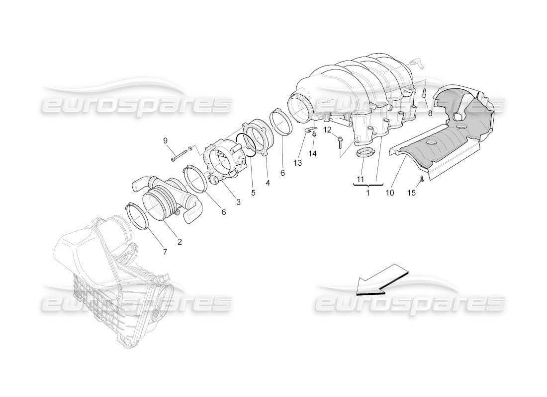 a part diagram from the maserati quattroporte m139 (2005-2013) parts catalogue