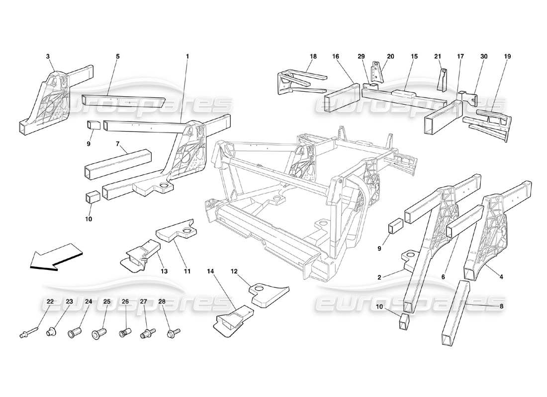 a part diagram from the ferrari 360 challenge (2000) parts catalogue