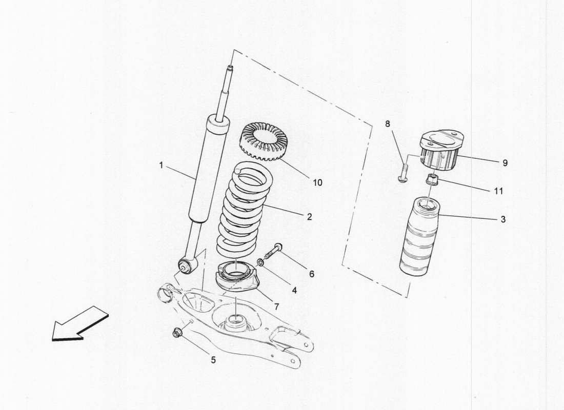 a part diagram from the maserati qtp. v6 3.0 tds 275bhp 2017 parts catalogue