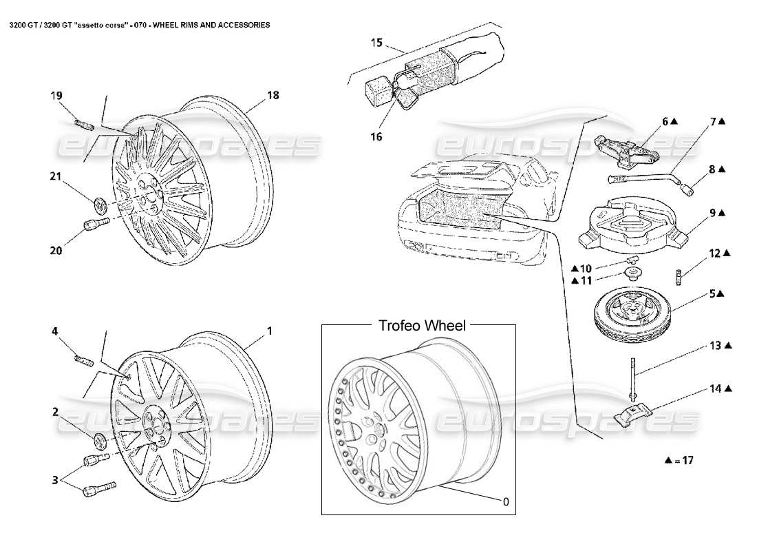 a part diagram from the maserati 3200 parts catalogue