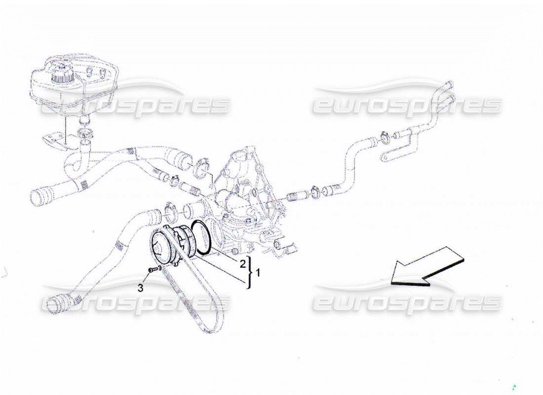 a part diagram from the maserati quattroporte m139 (2005-2013) parts catalogue