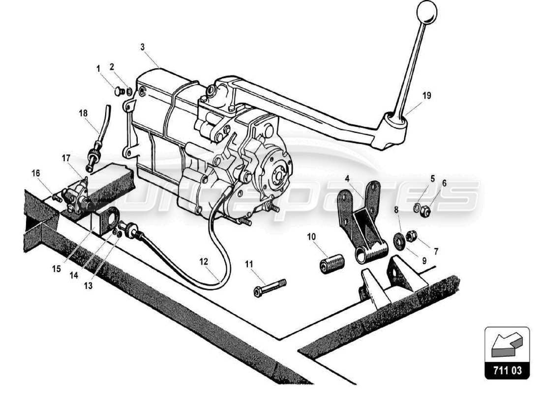 a part diagram from the lamborghini 350 parts catalogue