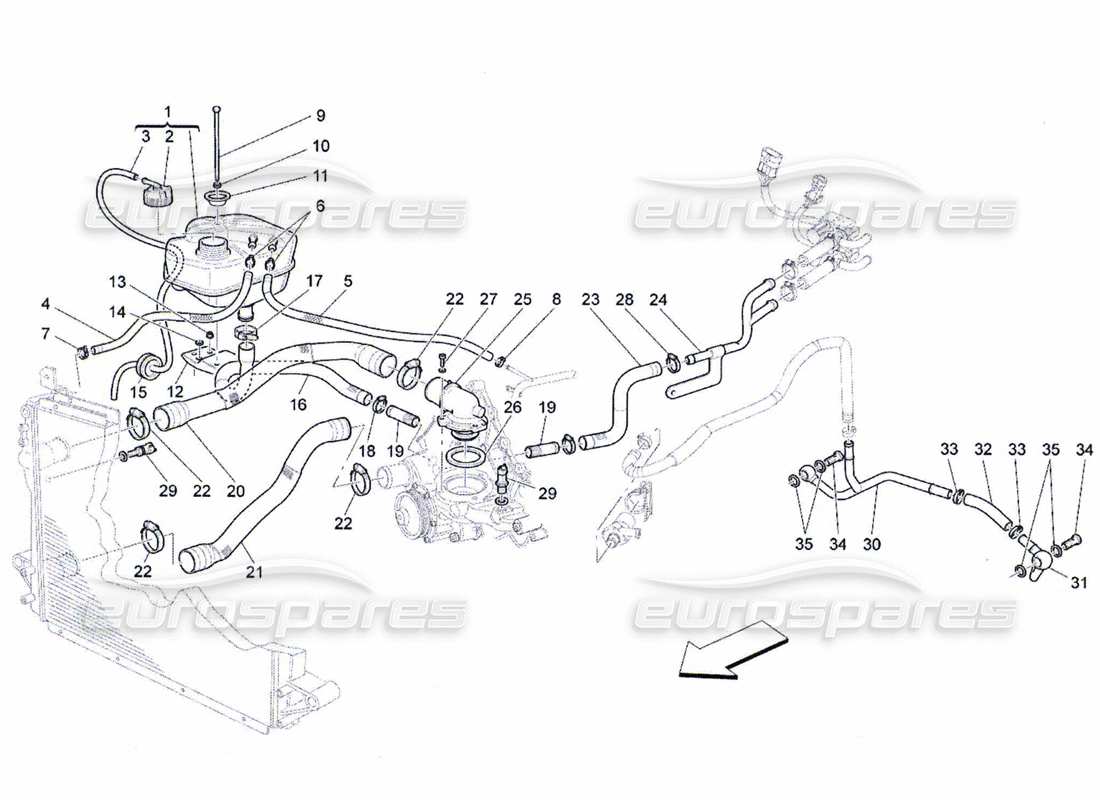 a part diagram from the maserati qtp. (2010) 4.7 parts catalogue
