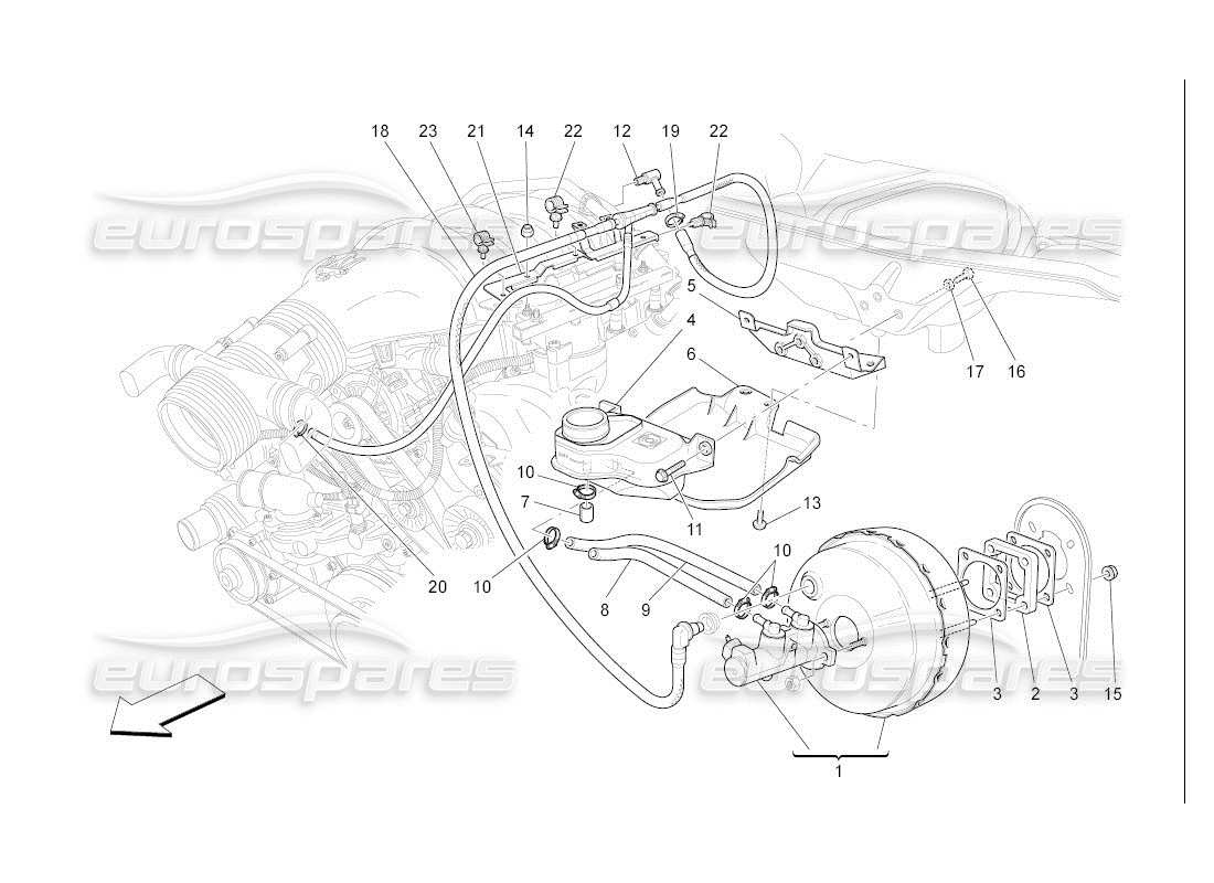 a part diagram from the maserati quattroporte m139 (2005-2013) parts catalogue