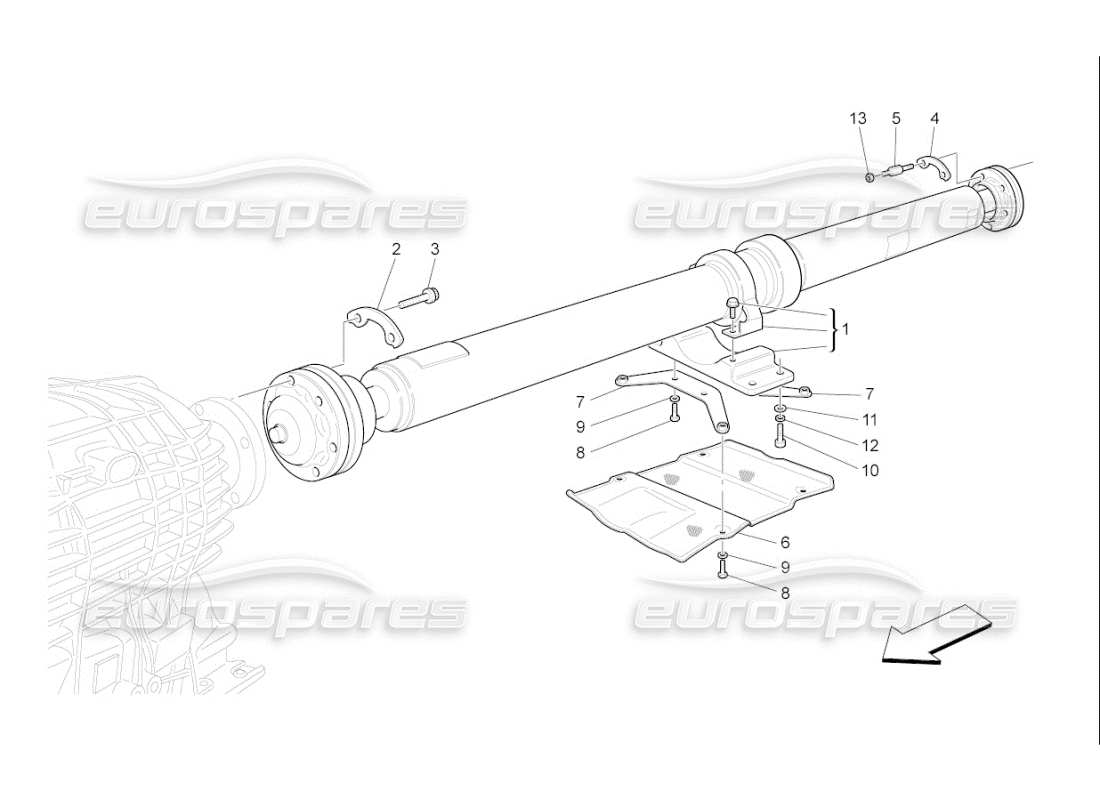 a part diagram from the maserati qtp. (2008) 4.2 auto parts catalogue