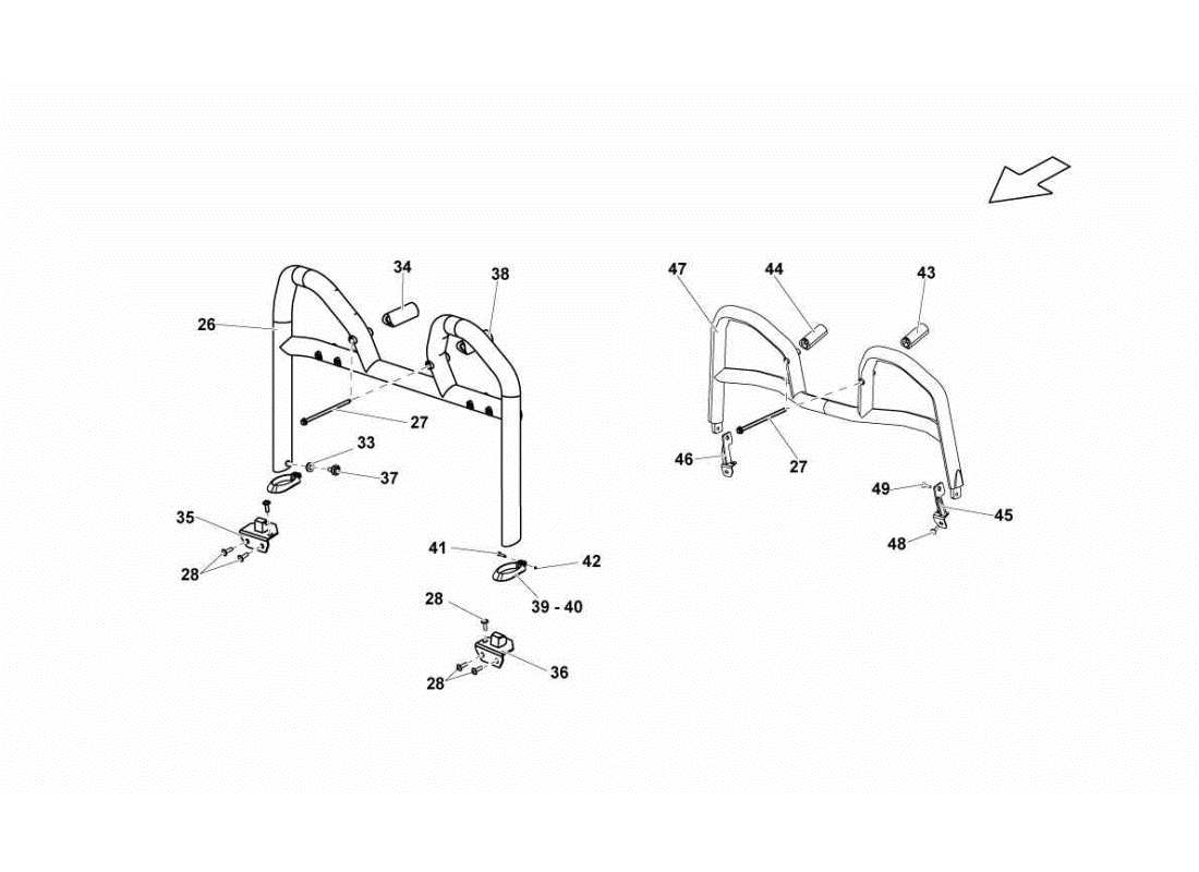 LAMBORGHINI GALLARDO STS II SC ROLL BAR PART DIAGRAM lamborghini gallardo sts ii sc roll bar part diagram