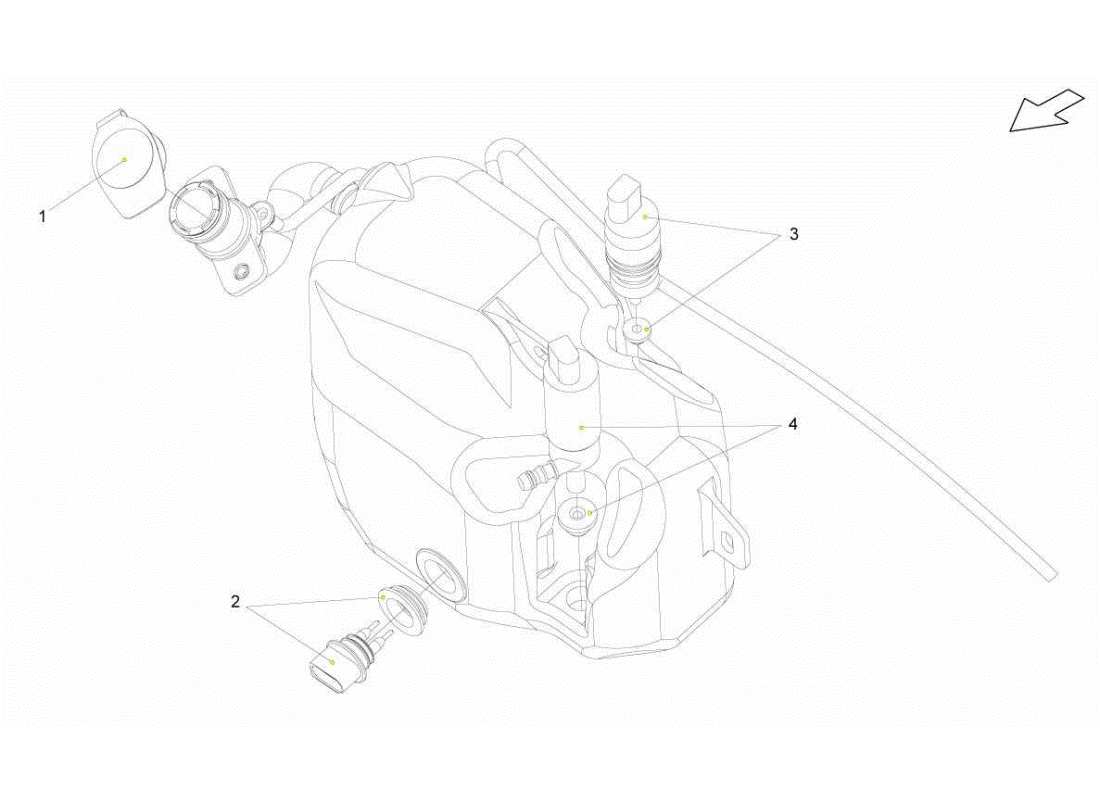 LAMBORGHINI GALLARDO STS II SC WASHER RESERVOIR ASSEMBLY PART DIAGRAM lamborghini gallardo sts ii sc washer reservoir assembly part diagram