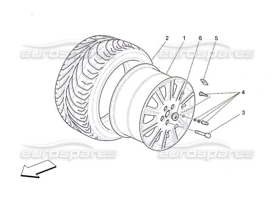 maserati qtp. (2010) 4.2 wheels and tyres part diagram