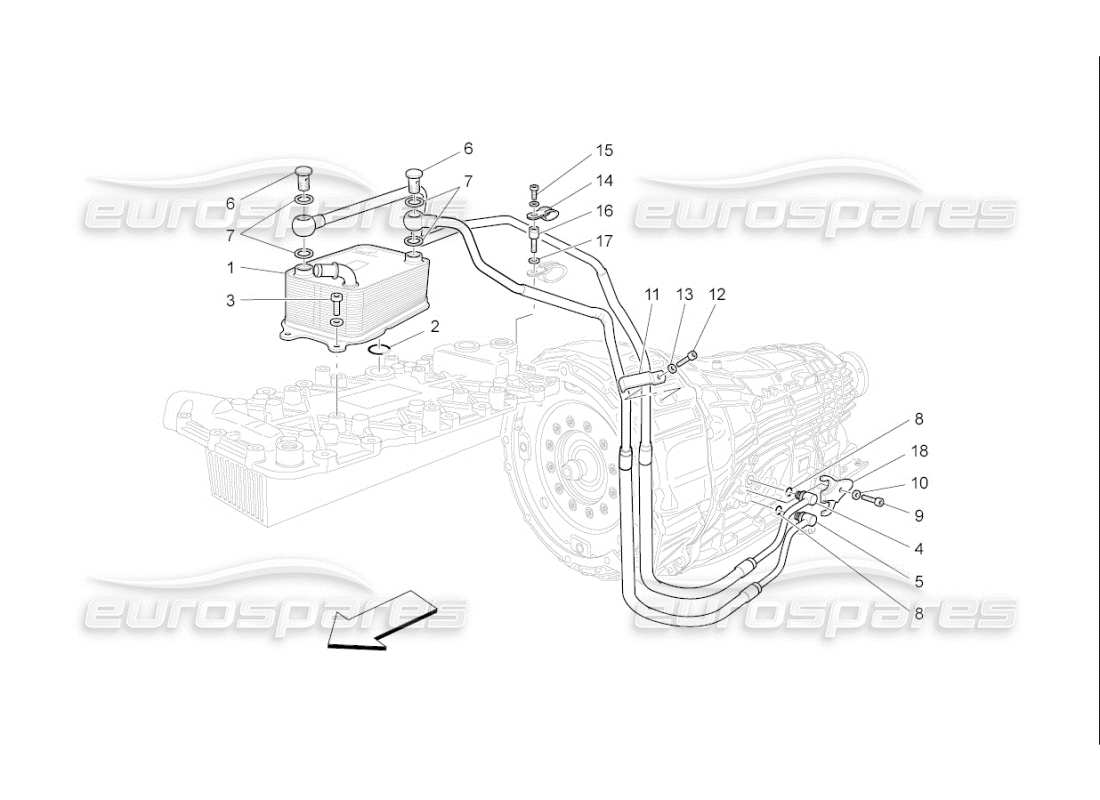 maserati qtp. (2008) 4.2 auto lubrication and gearbox oil cooling parts diagram