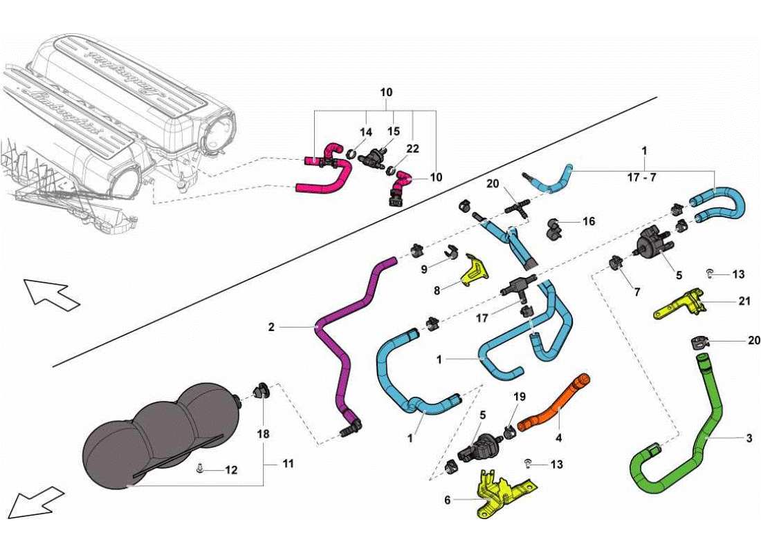 LAMBORGHINI GALLARDO STS II SC VACUUM SYSTEM PART DIAGRAM lamborghini gallardo sts ii sc vacuum system part diagram