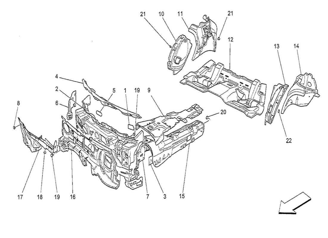 maserati qtp. v8 3.8 530bhp 2014 sound-proofing panels inside the vehicle parts diagram