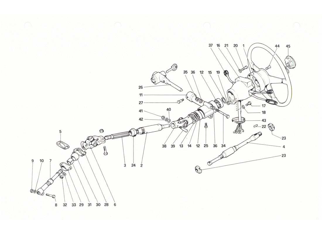 ferrari 208 gtb gts steering column parts diagram