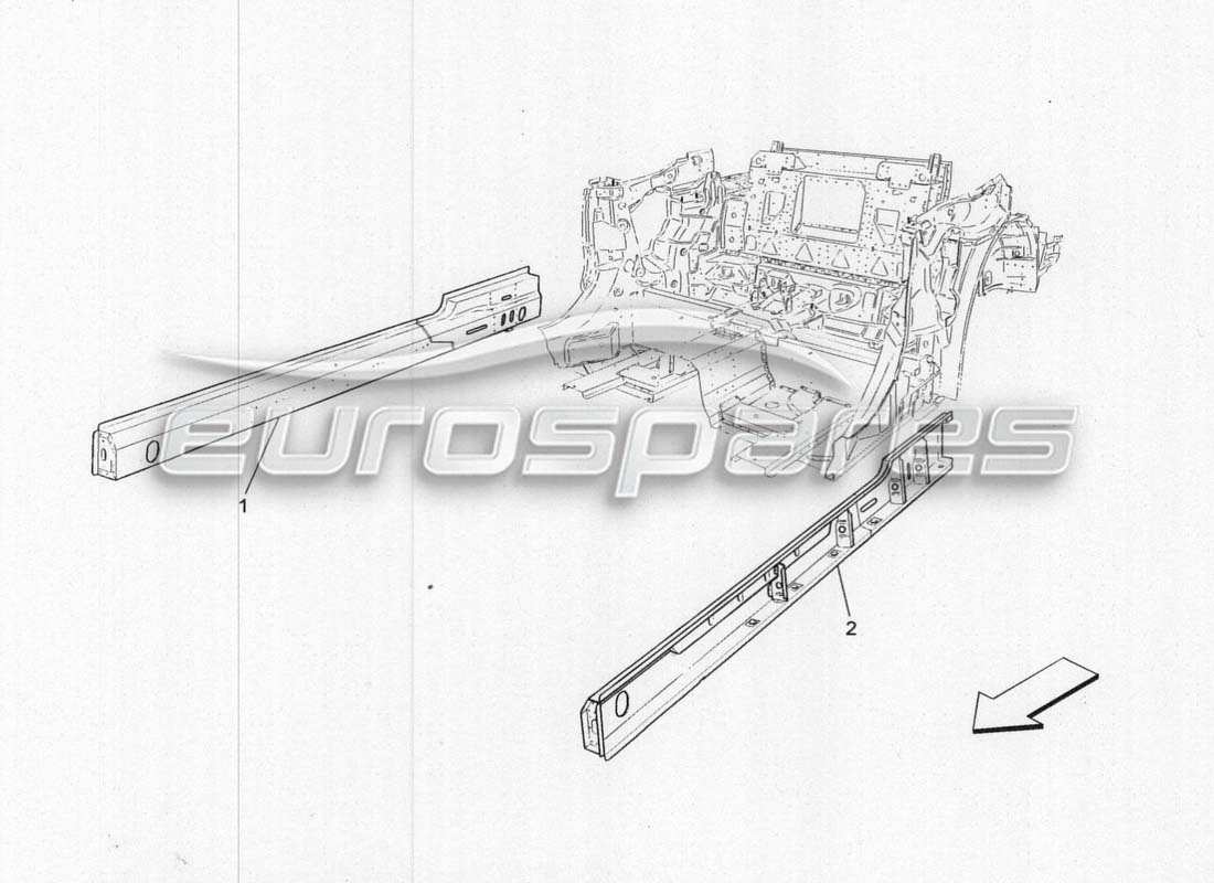 maserati grancabrio mc centenario central structures and frames parts diagram