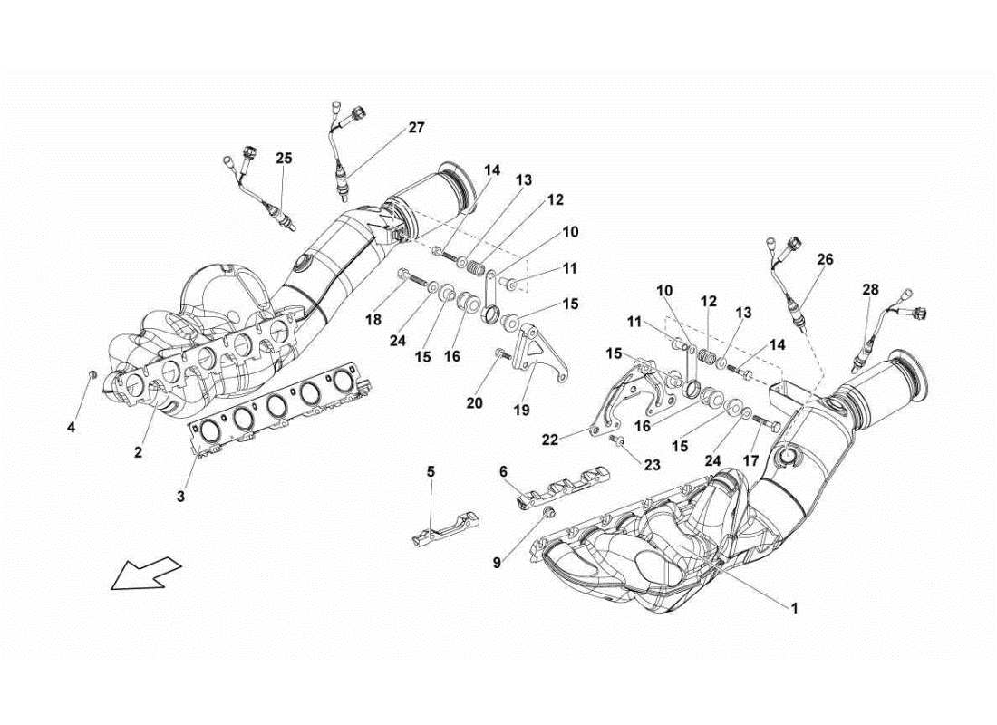 LAMBORGHINI GALLARDO STS II SC EXHAUST SYSTEM PART DIAGRAM lamborghini gallardo sts ii sc exhaust system part diagram