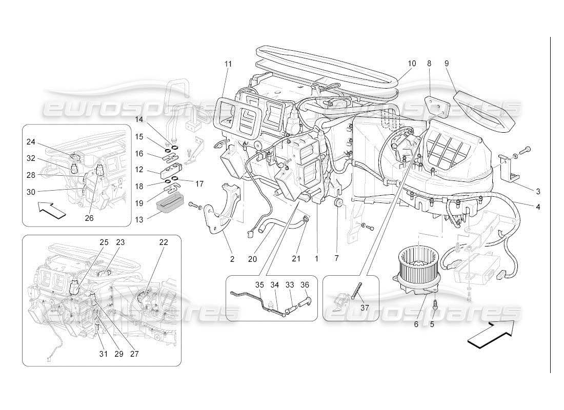 maserati qtp. (2007) 4.2 auto a c unit: dashboard devices parts diagram