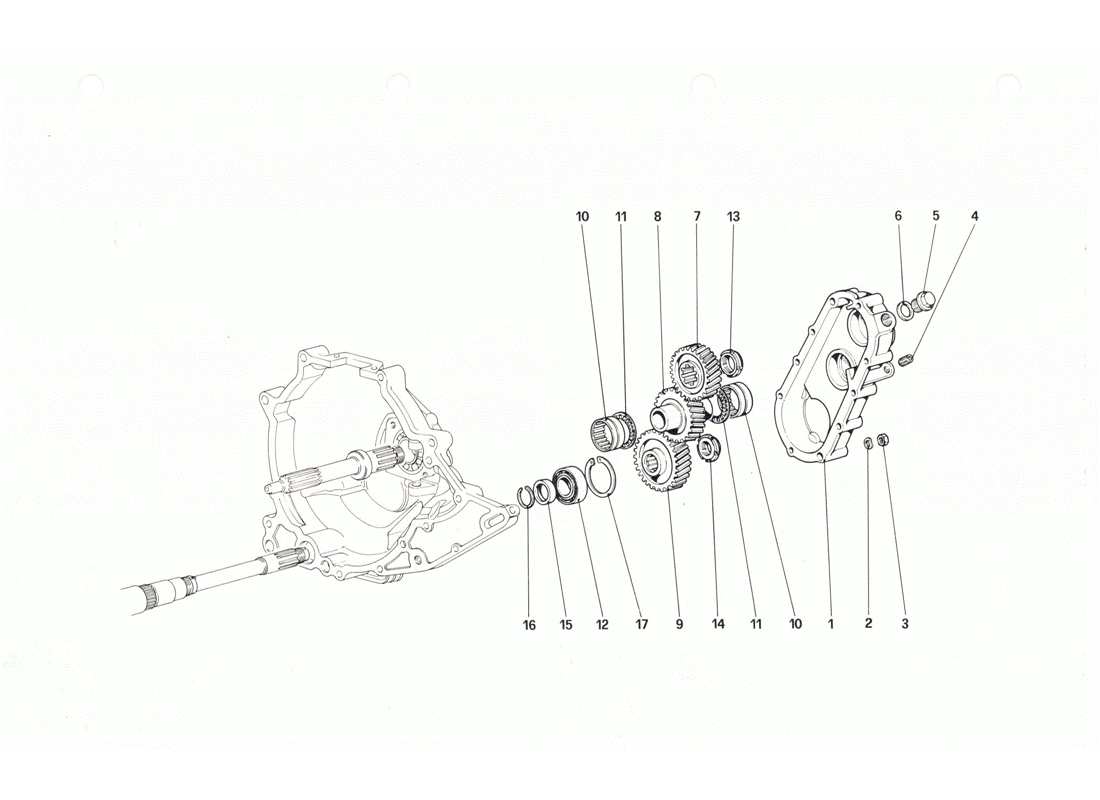 ferrari 208 gtb gts gearbox transmission parts diagram