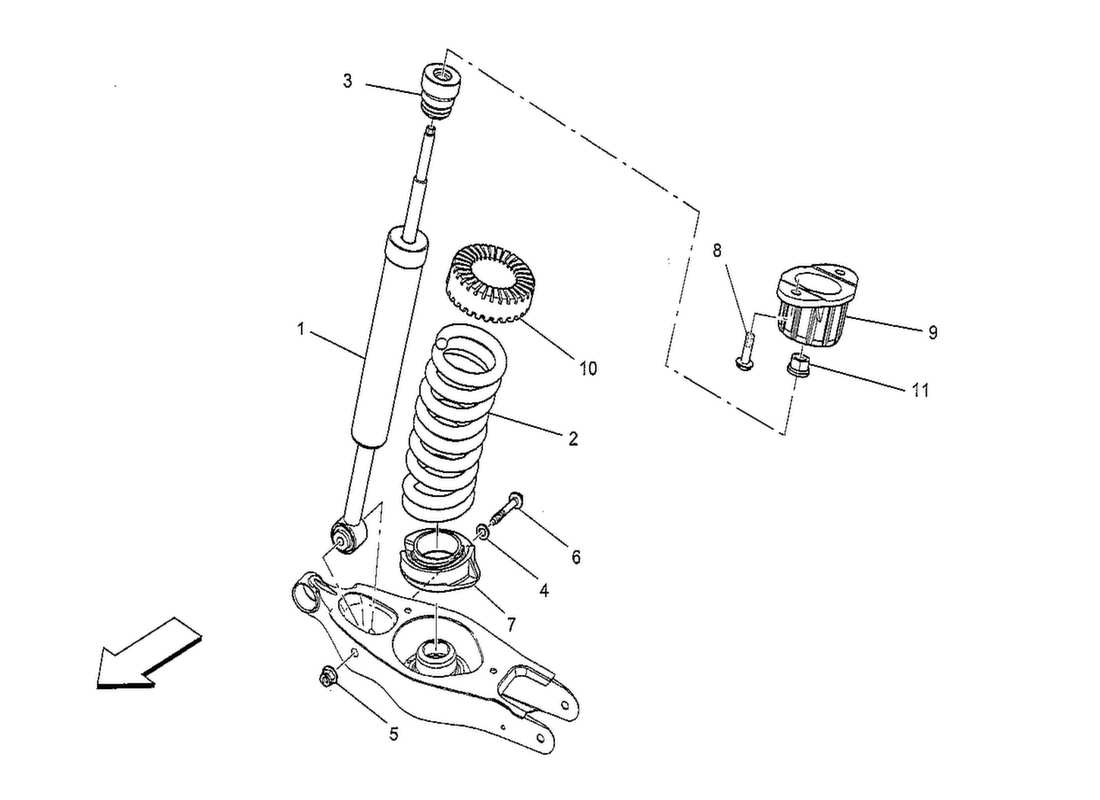 maserati qtp. v8 3.8 530bhp 2014 rear shock absorber devices part diagram