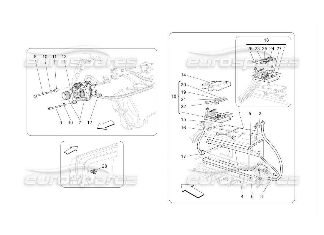 maserati qtp. (2007) 4.2 auto energy generation and accumulation parts diagram