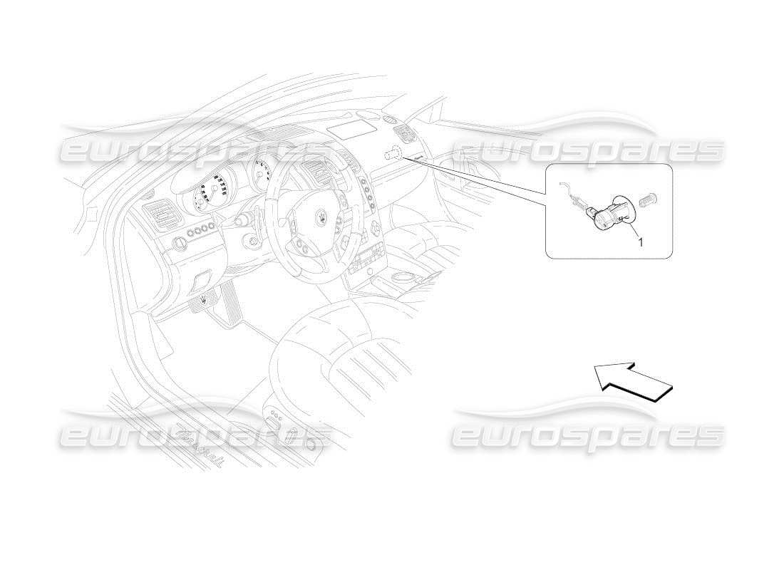 maserati qtp. (2010) 4.2 auto passenger's airbag-deactivation part diagram
