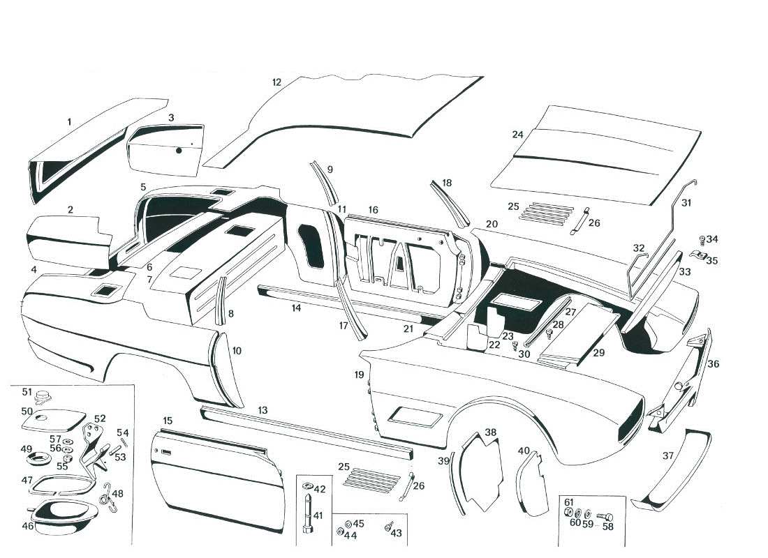 maserati mexico body shell parts diagram