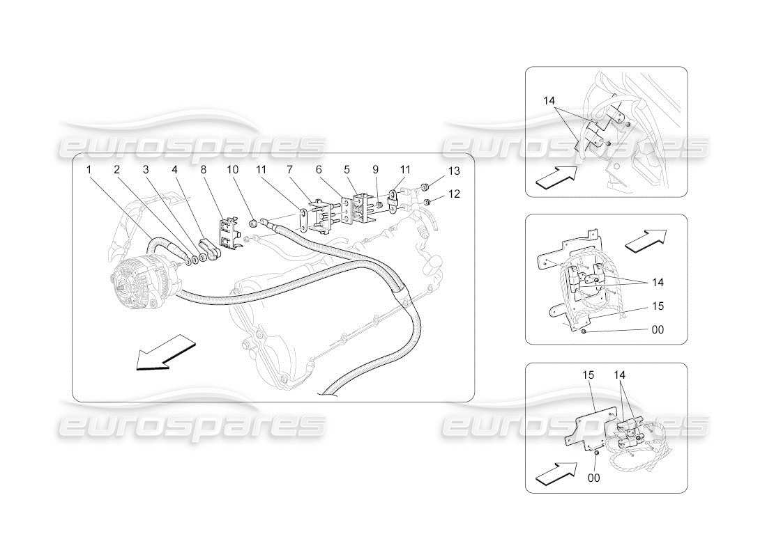 maserati qtp. (2011) 4.7 auto main wiring parts diagram