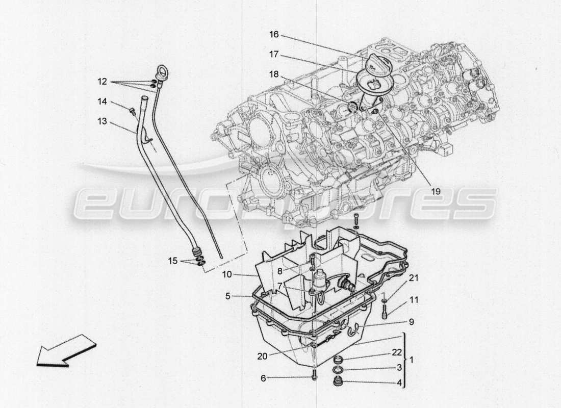 maserati qtp. v8 3.8 530bhp 2014 auto lubrication system: circuit and collection parts diagram