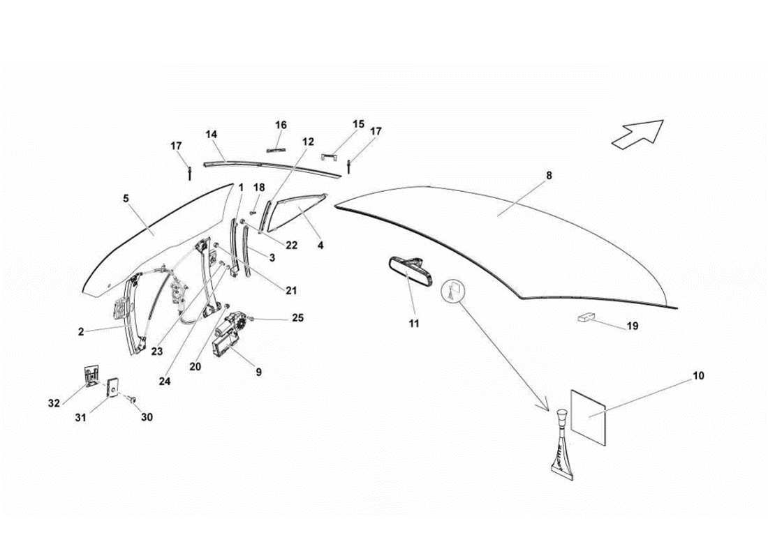 lamborghini gallardo lp570-4s perform windows parts diagram
