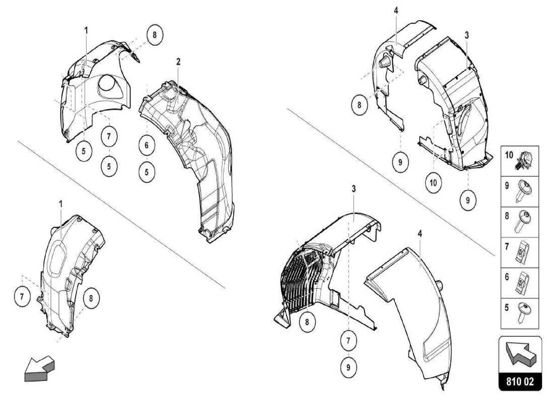 lamborghini centenario spider wheel housing trim parts diagram