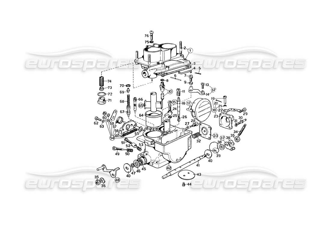 ferrari 246 dino (1975) weber carburettor (40 dcnf-13) parts diagram