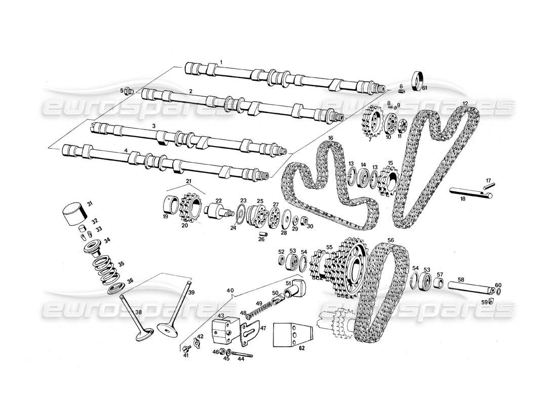 maserati qtp.v8 4.9 (s3) 1979 timing parts diagram