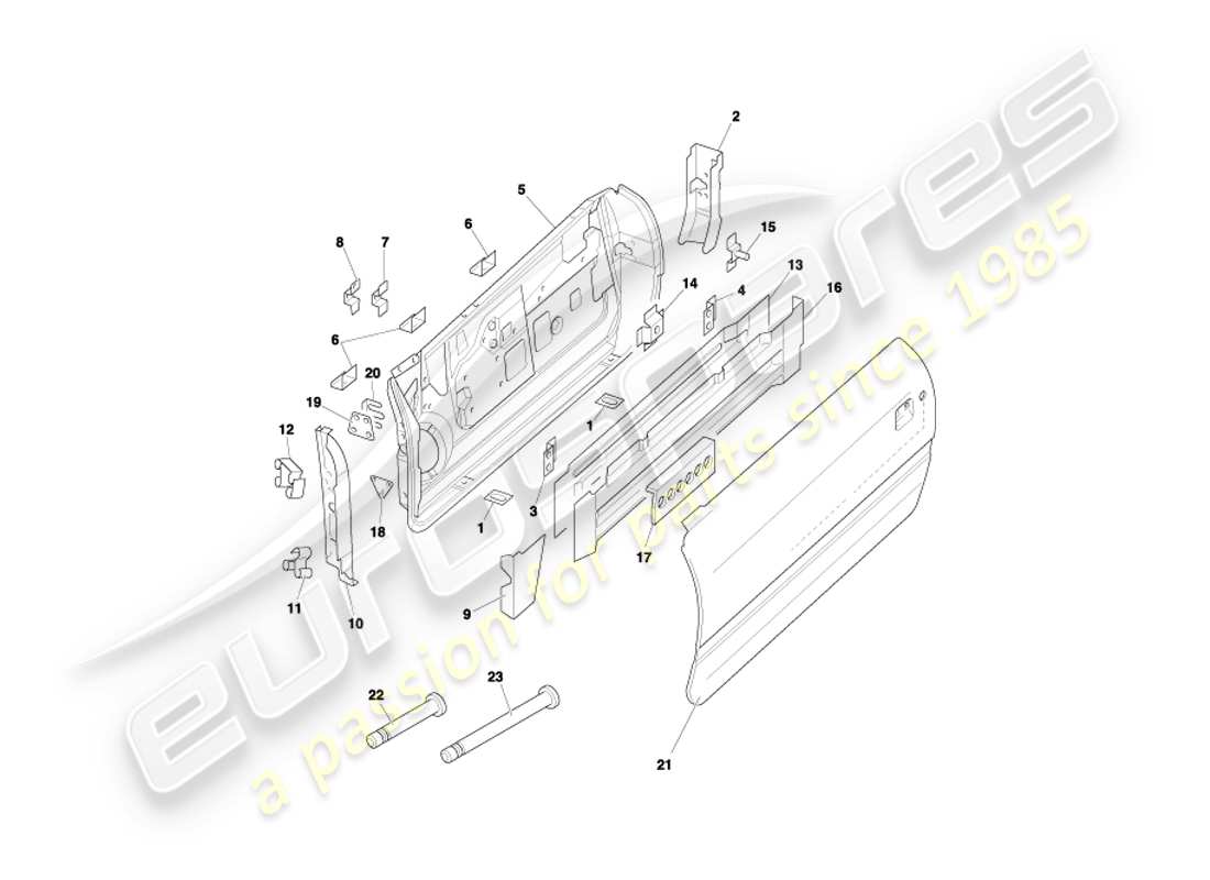 a part diagram from the aston martin db7 vantage (2001) parts catalogue
