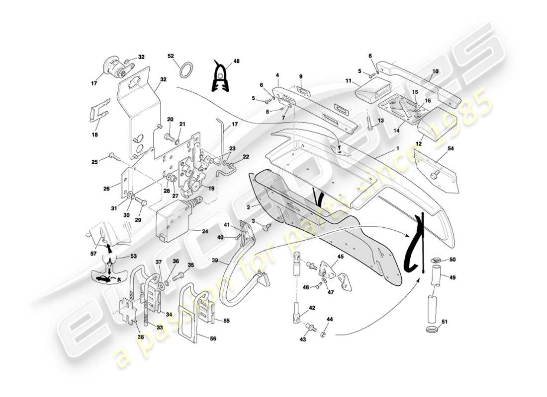 a part diagram from the aston martin db7 vantage (2001) parts catalogue