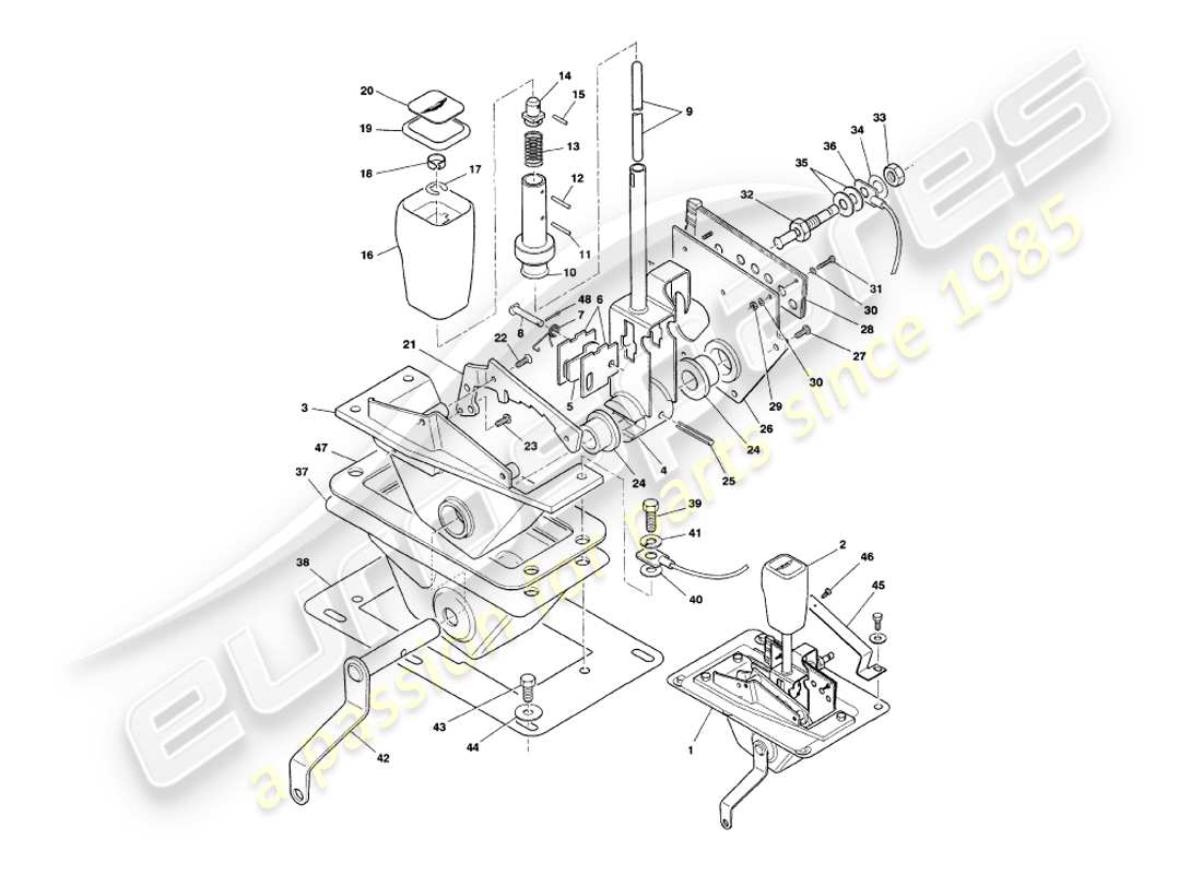 a part diagram from the aston martin v8 volante parts catalogue