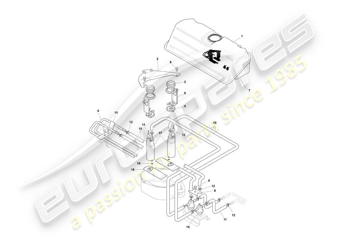 a part diagram from the aston martin db7 vantage (2003) parts catalogue