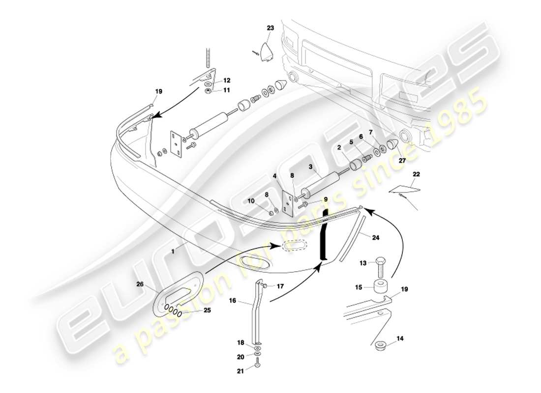 VIEW PARTS DIAGRAMS FROM THE ASTON MARTIN DB7 PARTS CATALOGUE a part diagram from the aston martin db7 parts catalogue