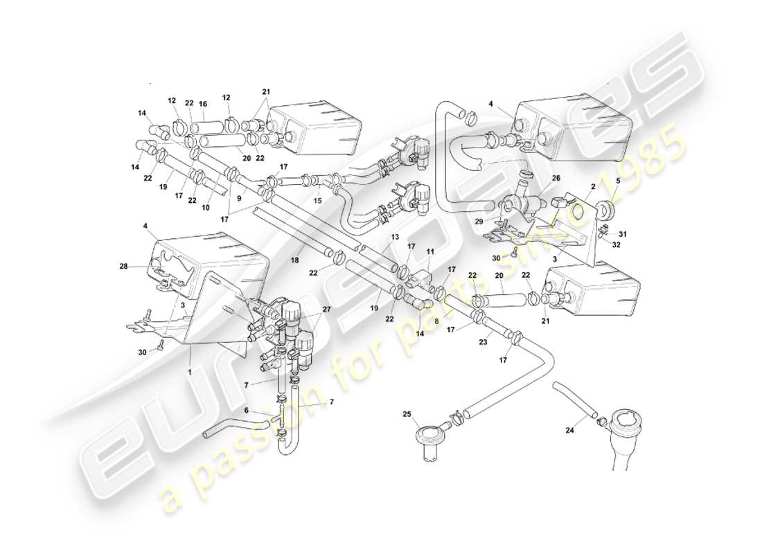 a part diagram from the aston martin db7 parts catalogue