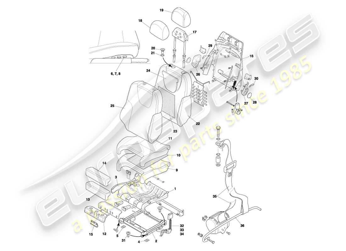 a part diagram from the aston martin db7 parts catalogue