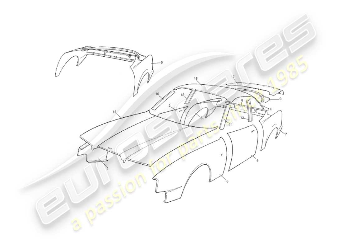 VIEW PARTS DIAGRAMS FROM THE ASTON MARTIN V8 VIRAGE PARTS CATALOGUE a part diagram from the aston martin v8 virage parts catalogue