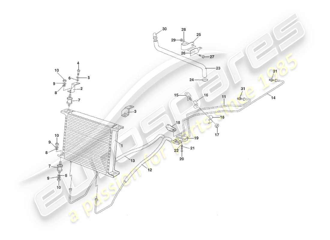 a part diagram from the aston martin v8 virage parts catalogue